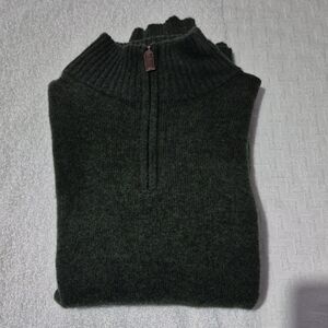 J. Crew Men's Forest Green Zip-Up Sweater